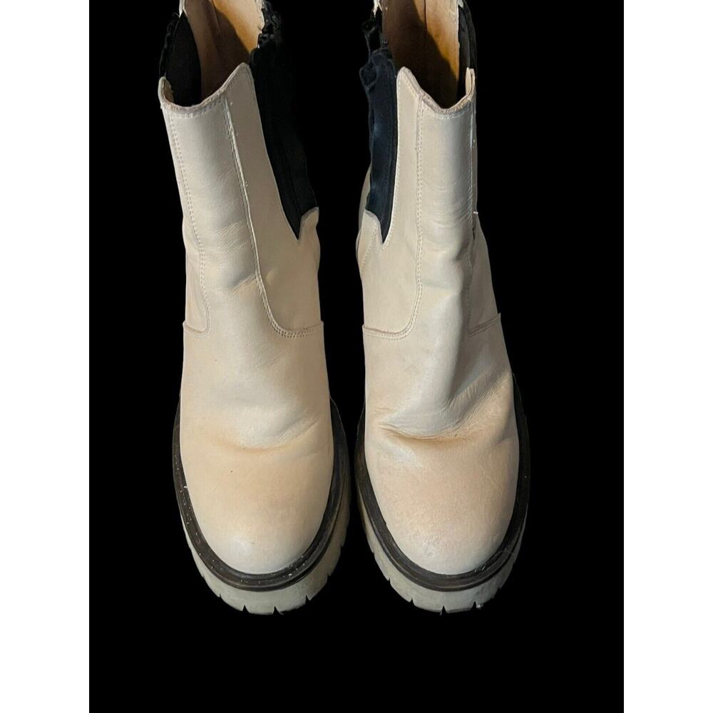 Free People James Chelsea Boot •EUR 38 US 8• Cream White Chunky Heel Leather - Picture 13 of 16